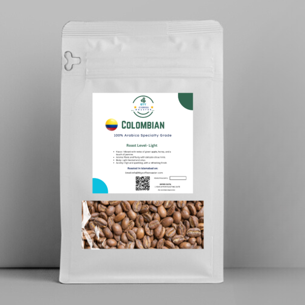 Colombian Light Roast Coffee Beans - Specialty Grade, 1kg Pack