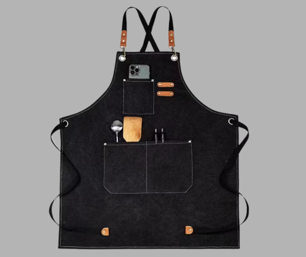 Chef & Barista Aprons – Multi-Purpose Cotton Canvas with Pockets, Adjustable & Water Resistant (1 pcs)